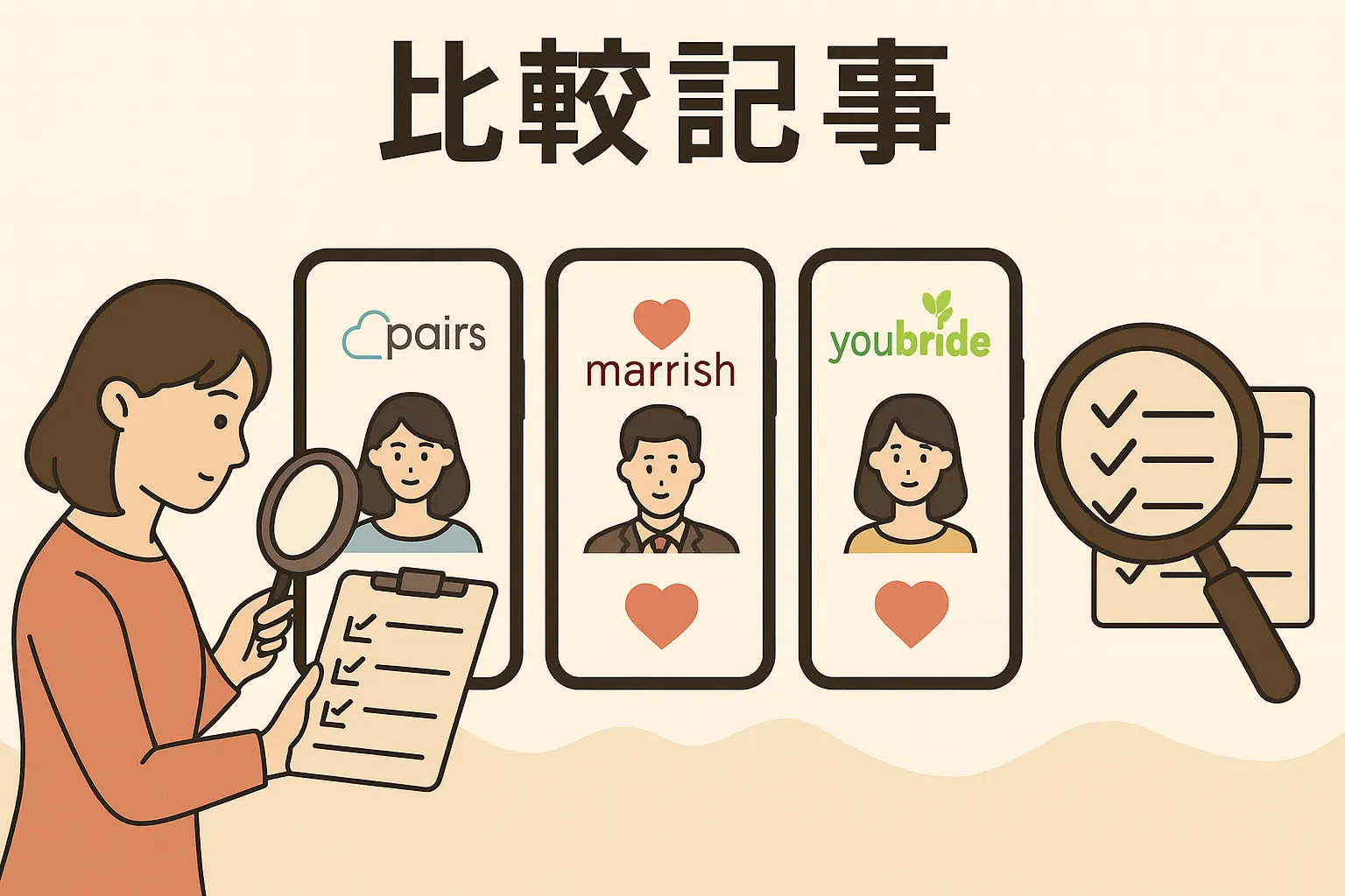 比較記事｜マッチングアプリ・婚活サービスを徹底比較